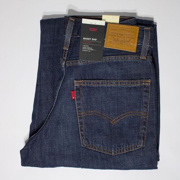 NWT $108 Levi's Premium Baggy Dad Wide Leg Jeans Cotton Linen Women Size 26x30 - Picture 7 of 16